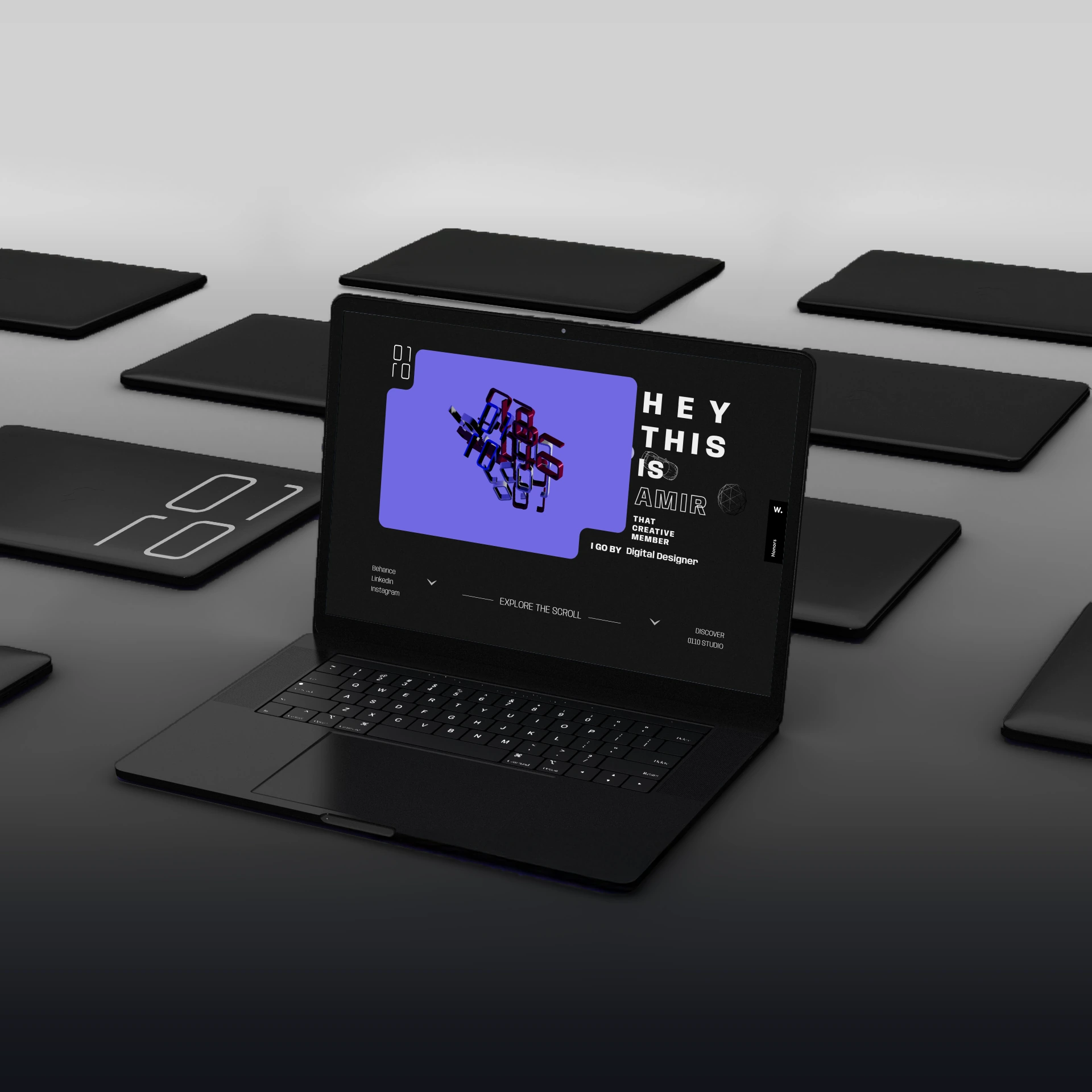 Interactive portfolio built with React Three Fiber and GSAP showcasing immersive visuals